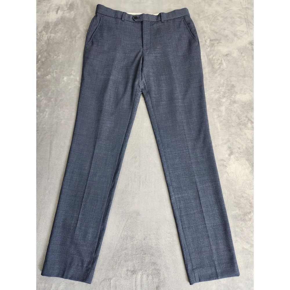 New Cricketeer Wool Blend Men's Blue Check Dress Pant Pants 34 34x33 NWOT Slacks